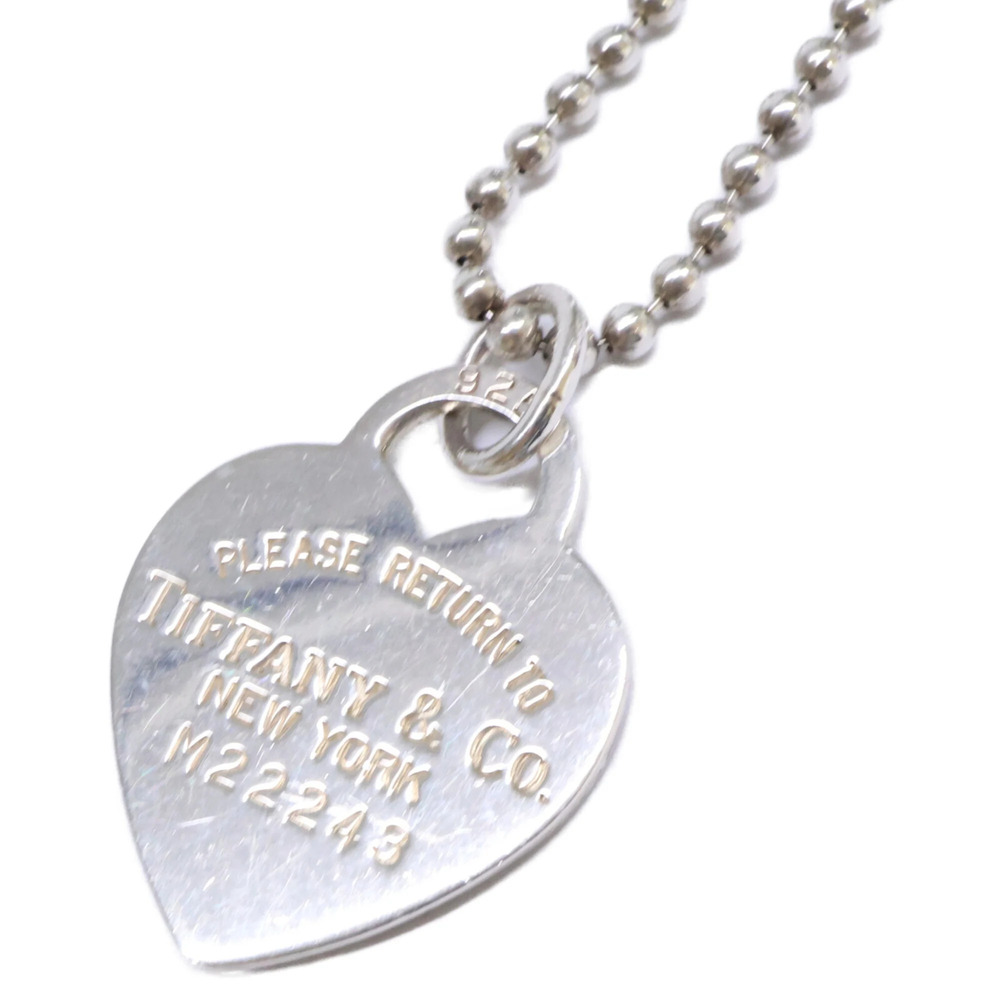 TIFFANY&Co. Tiffany 925 Return to Heart Tag Ball Chain Necklace, Silver, Women's